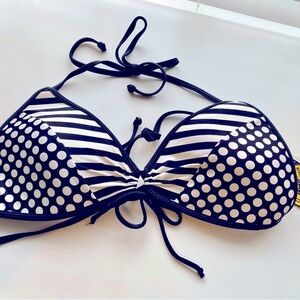 BODY GLOVE Black and White Polka Dot Bikini Top. NWT.  XL